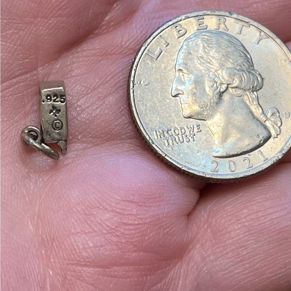 Sterling Silver Cell Phone Charm - Picture 2 of 2